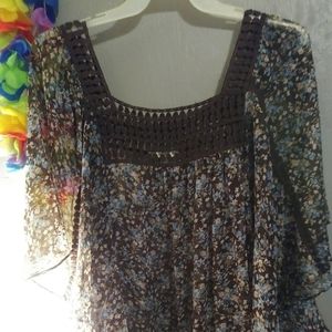 Daniel Rainn Sheer floral blouse